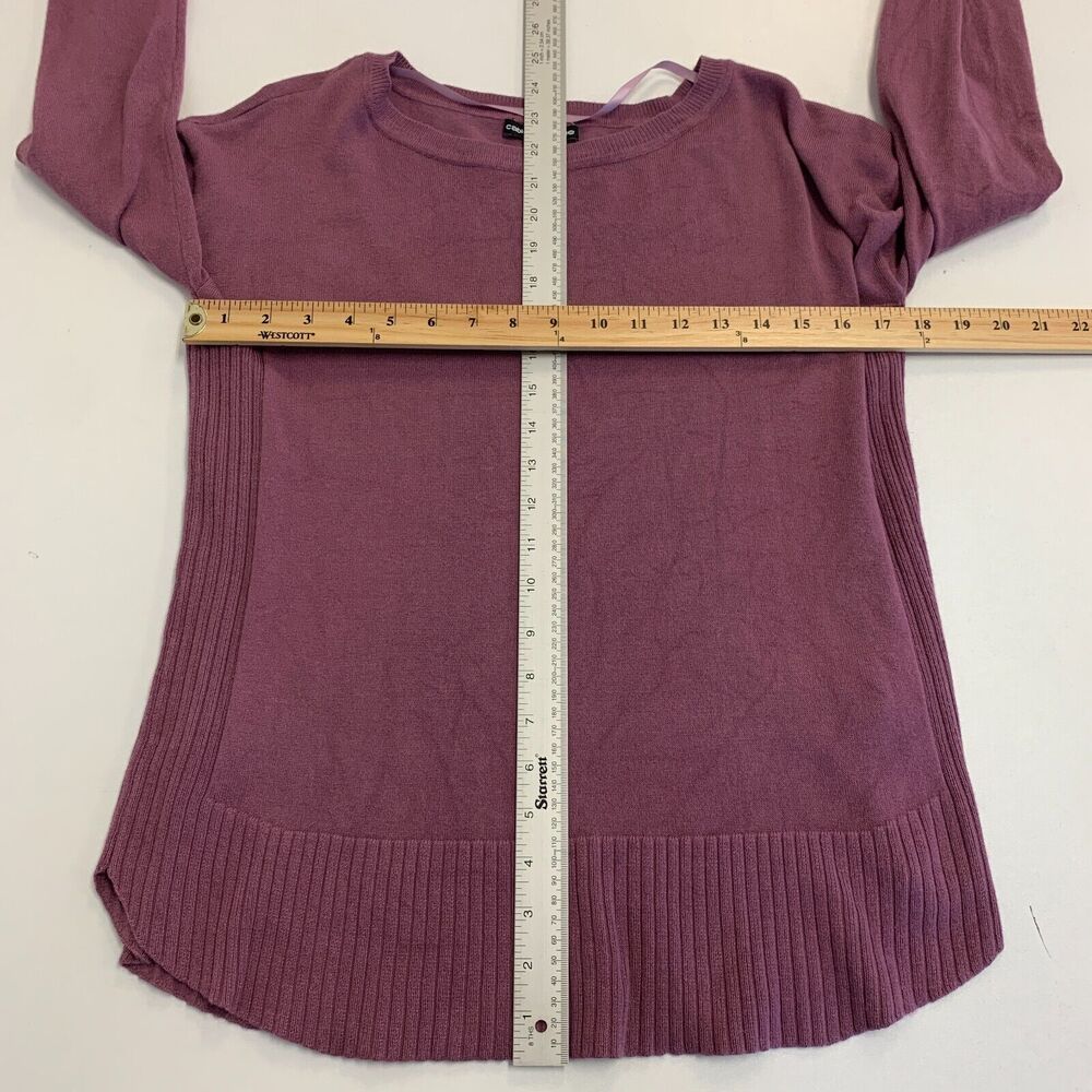 Cable & Gauge Sweater Womens S Small Purple Long Sleeve Curved Hem Soft Stretch - Picture 6 of 11